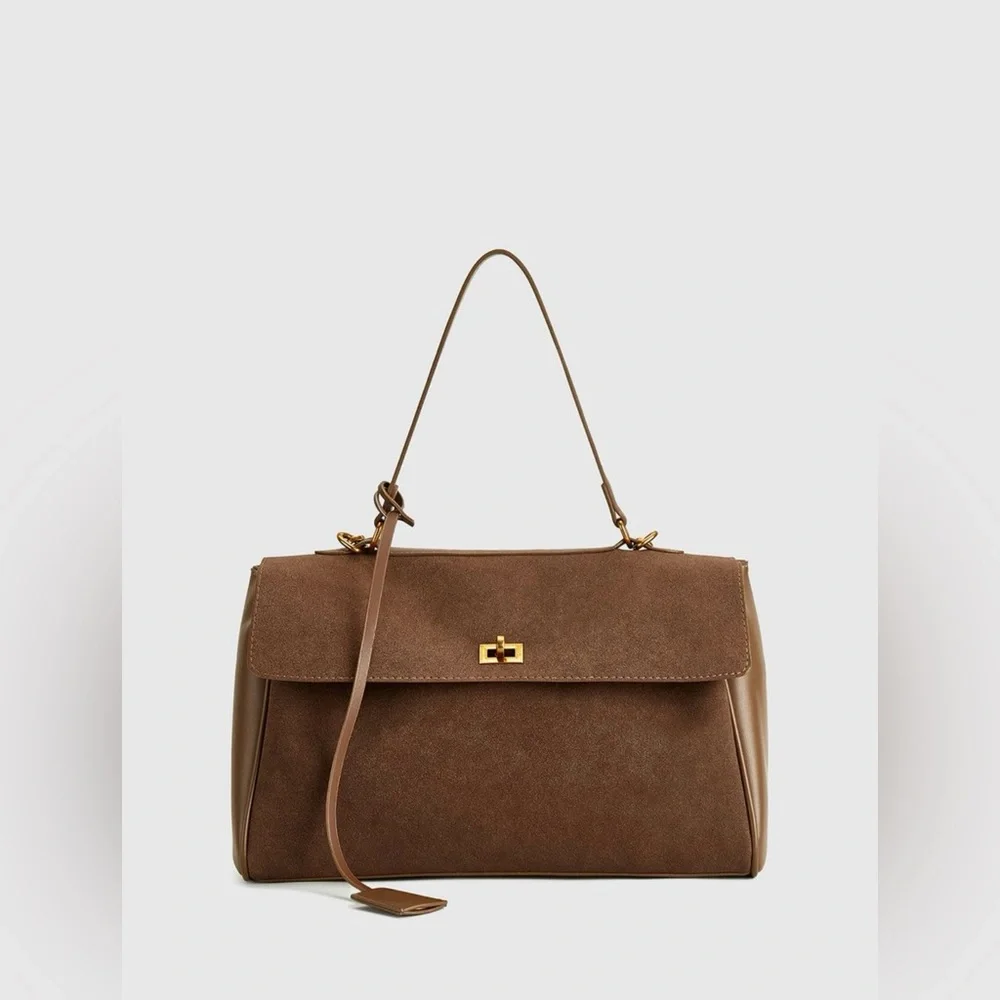 Commense Structured Utility Work Tote / Shoulder Bag | NWT | Brown - Picture 5 of 14